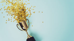 image of little gold cup , concept for winning or success