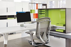 single computer desk and chair